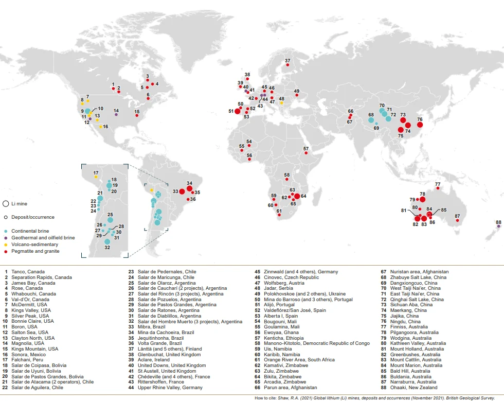 Lithium Mining and the Environment - Global Lithium Store Map