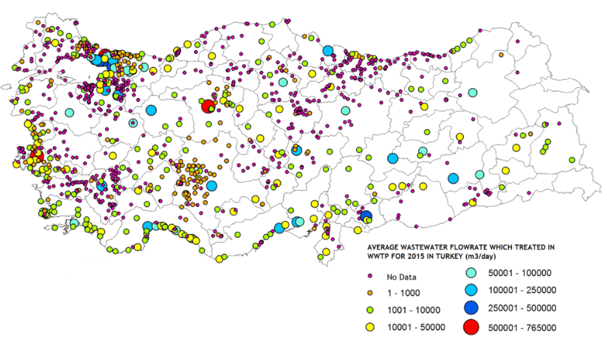 MENA지역 물산업 - 튀르키예의 폐수처리장. 높은 수준.
